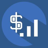 Icon Revenue. related to Audit symbol. long shadow style. design editable vector