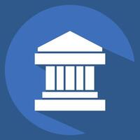 Icon Goverment. related to Audit symbol. long shadow style. design editable vector
