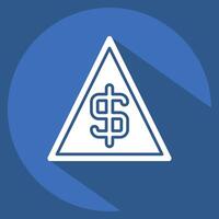 Icon Financial Risk. related to Audit symbol. long shadow style. design editable vector