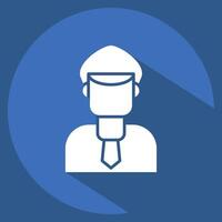 Icon Inspector. related to Audit symbol. long shadow style. design editable vector