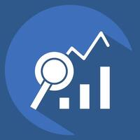 Icon Analysis. related to Audit symbol. long shadow style. design editable vector