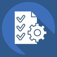 Icon Contract Management. related to Audit symbol. long shadow style. design editable vector