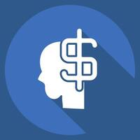 Icon Financial Advisor. related to Audit symbol. long shadow style. design editable vector