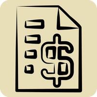 Icon Tax Return. related to Audit symbol. hand drawn style. design editable vector