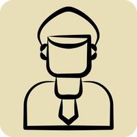 Icon Inspector. related to Audit symbol. hand drawn style. design editable vector