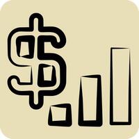 Icon Revenue. related to Audit symbol. hand drawn style. design editable vector
