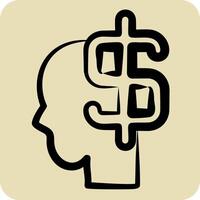 Icon Financial Advisor. related to Audit symbol. hand drawn style. design editable vector