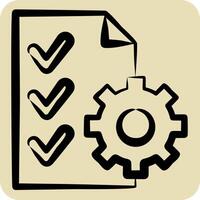 Icon Contract Management. related to Audit symbol. hand drawn style. design editable vector