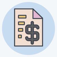 Icon Tax Return. related to Audit symbol. color mate style. design editable vector