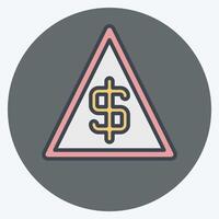 Icon Financial Risk. related to Audit symbol. color mate style. design editable vector