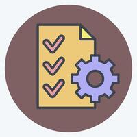 Icon Contract Management. related to Audit symbol. color mate style. design editable vector