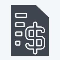 Icon Tax Return. related to Audit symbol. glyph style. design editable vector