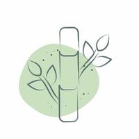 Icon Bamboo. related to Fabric symbol. Color Spot Style. design editable vector