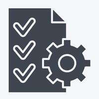 Icon Contract Management. related to Audit symbol. glyph style. design editable vector