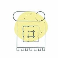 Icon Decorative Textile. related to Fabric symbol. Color Spot Style. design editable vector
