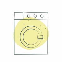 Icon Washing Machine. related to Fabric symbol. Color Spot Style. design editable vector