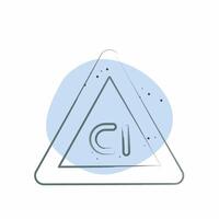 Icon Non Chlorine Bleach. related to Fabric symbol. Color Spot Style. design editable vector
