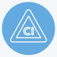Icon Non Chlorine Bleach. related to Fabric symbol. blue eyes style. design editable vector