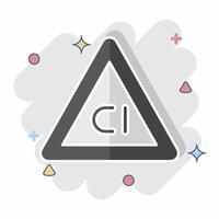 Icon Non Chlorine Bleach. related to Fabric symbol. comic style. design editable vector