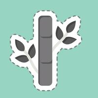 Sticker line cut Bamboo. related to Fabric symbol. design editable vector