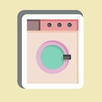 Sticker Washing Machine. related to Fabric symbol. design editable vector