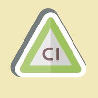 Sticker Non Chlorine Bleach. related to Fabric symbol. design editable vector