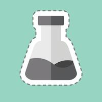 Sticker line cut Conical Flask. related to Fabric symbol. design editable vector