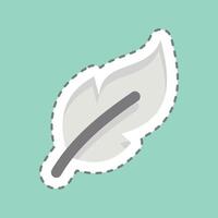 Sticker line cut Feathers. related to Fabric symbol. design editable vector