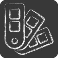 Icon Color Pallete. related to Fabric symbol. chalk Style. design editable vector