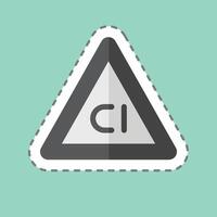 Sticker line cut Non Chlorine Bleach. related to Fabric symbol. design editable vector