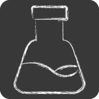 Icon Conical Flask. related to Fabric symbol. chalk Style. design editable vector