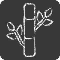 Icon Bamboo. related to Fabric symbol. chalk Style. design editable vector