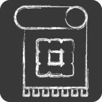 Icon Decorative Textile. related to Fabric symbol. chalk Style. design editable vector