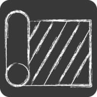 Icon Fabric Roll. related to Fabric symbol. chalk Style. design editable vector