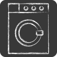 Icon Washing Machine. related to Fabric symbol. chalk Style. design editable vector