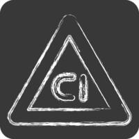 Icon Non Chlorine Bleach. related to Fabric symbol. chalk Style. design editable vector