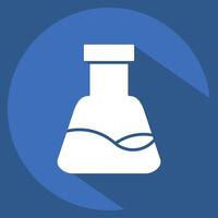 Icon Conical Flask. related to Fabric symbol. long shadow style. design editable vector