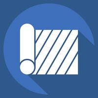 Icon Fabric Roll. related to Fabric symbol. long shadow style. design editable vector