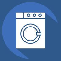 Icon Washing Machine. related to Fabric symbol. long shadow style. design editable vector
