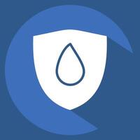 Icon Water Resistant. related to Fabric symbol. long shadow style. design editable vector
