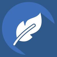 Icon Feathers. related to Fabric symbol. long shadow style. design editable vector