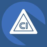 Icon Non Chlorine Bleach. related to Fabric symbol. long shadow style. design editable vector