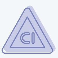 Icon Non Chlorine Bleach. related to Fabric symbol. two tone style. design editable vector