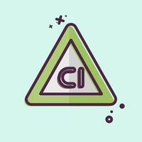Icon Non Chlorine Bleach. related to Fabric symbol. MBE style. design editable vector