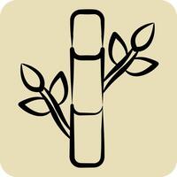 Icon Bamboo. related to Fabric symbol. hand drawn style. design editable vector