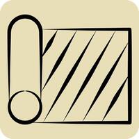Icon Fabric Roll. related to Fabric symbol. hand drawn style. design editable vector