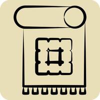 Icon Decorative Textile. related to Fabric symbol. hand drawn style. design editable vector