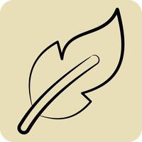 Icon Feathers. related to Fabric symbol. hand drawn style. design editable vector
