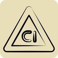 Icon Non Chlorine Bleach. related to Fabric symbol. hand drawn style. design editable vector