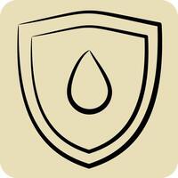 Icon Water Resistant. related to Fabric symbol. hand drawn style. design editable vector